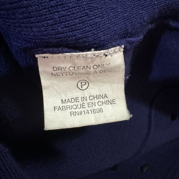 RAMY BROOK Dianna Sweater Top Womens XS Laser Cut Bell‎ Sleeve Navy Blue Capsule - Picture 11 of 11